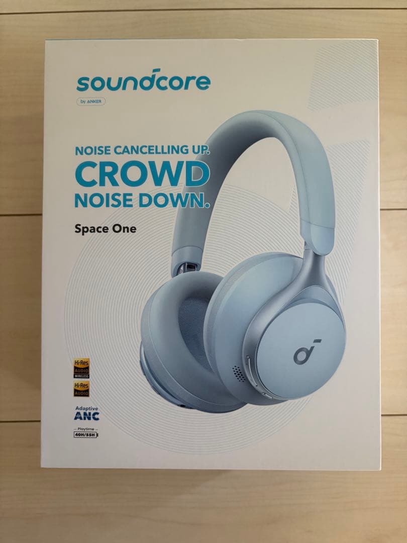 soundcore Space One ワイヤレスヘッドホン ライトブルー