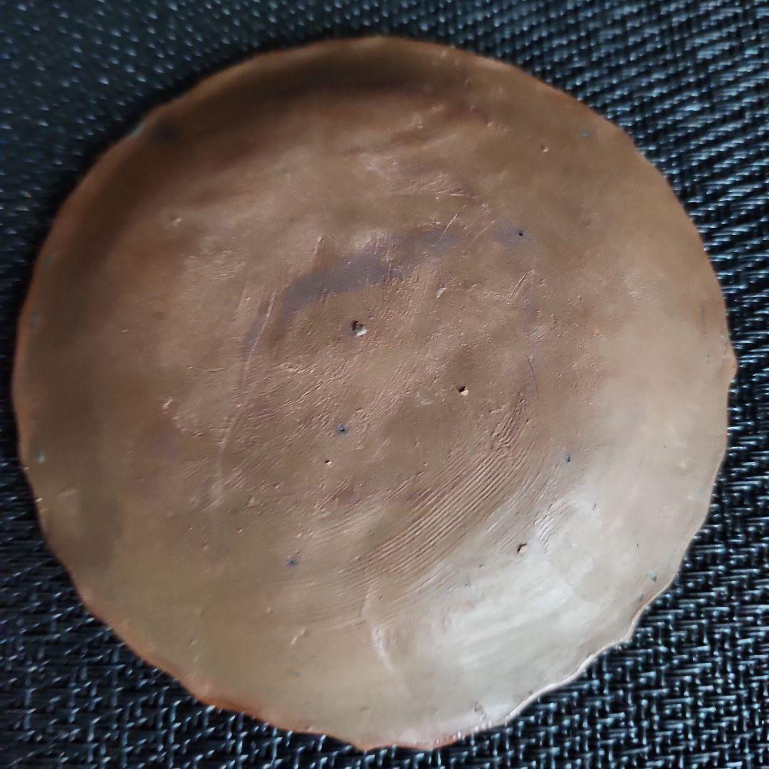 -73\y12 　専用となりました　皿 　備前焼　煎餅皿　鶴　亀