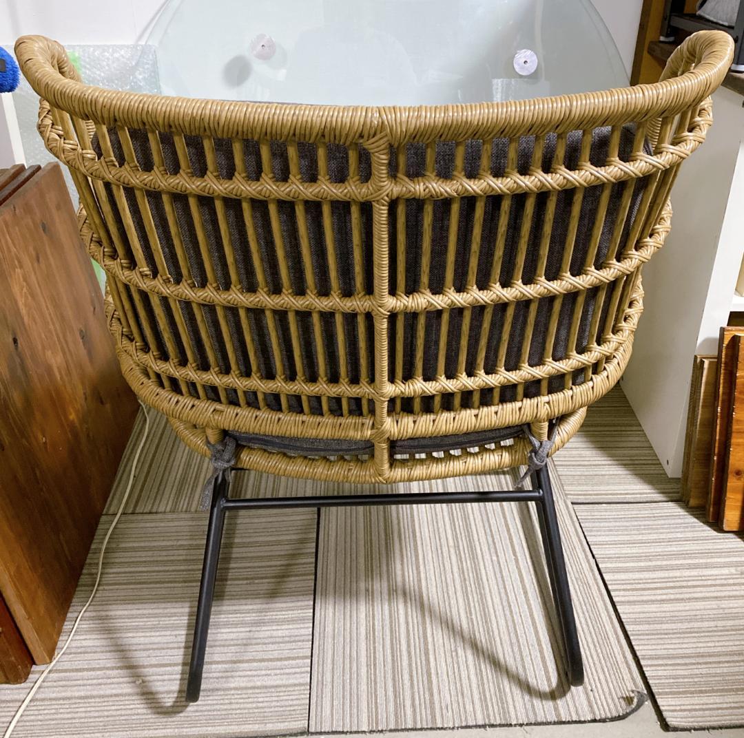 TOHMA リゾネア ワイドチェア ラタン調 1人掛け 軽量 座面高44㎝ 美品