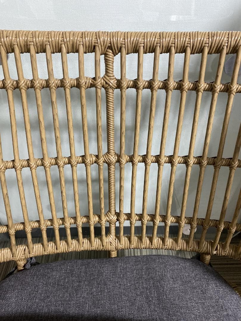 TOHMA リゾネア ワイドチェア ラタン調 1人掛け 軽量 座面高44㎝ 美品