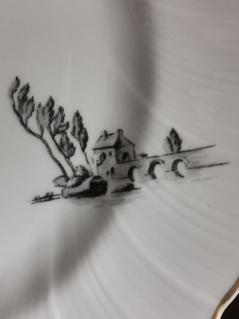 最終1枚☘ヴィンテージ リモージュ ベルナルド トワルドジュイ柄ウェーブφ25㎝