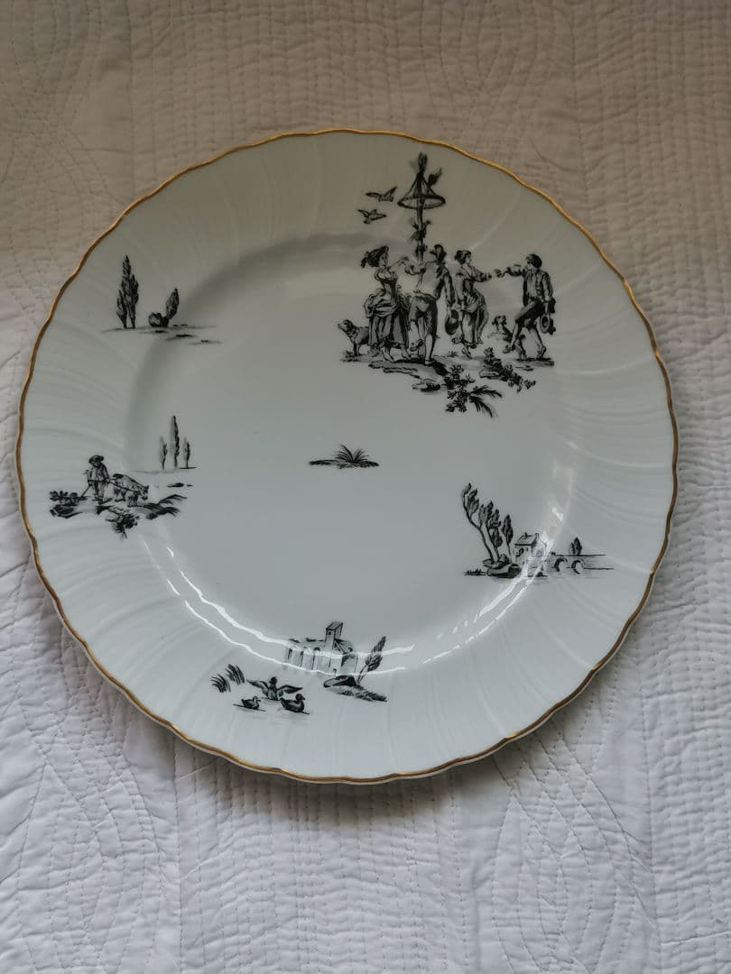 最終1枚☘ヴィンテージ リモージュ ベルナルド トワルドジュイ柄ウェーブφ25㎝