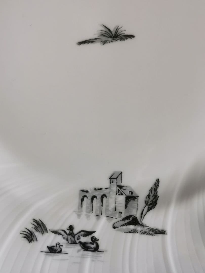 最終1枚☘ヴィンテージ リモージュ ベルナルド トワルドジュイ柄ウェーブφ25㎝