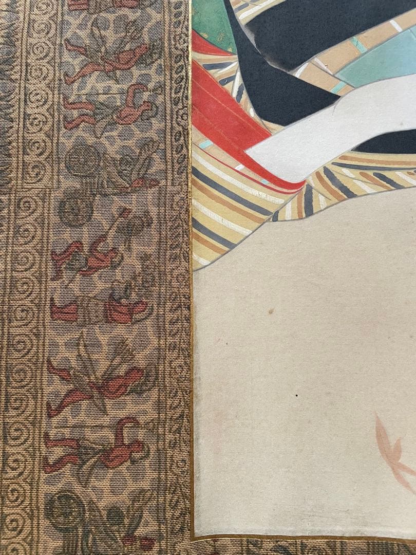 女性の肖像画 掛軸　掛け軸 林一夢作 美人画 エジプト風表具　珍品