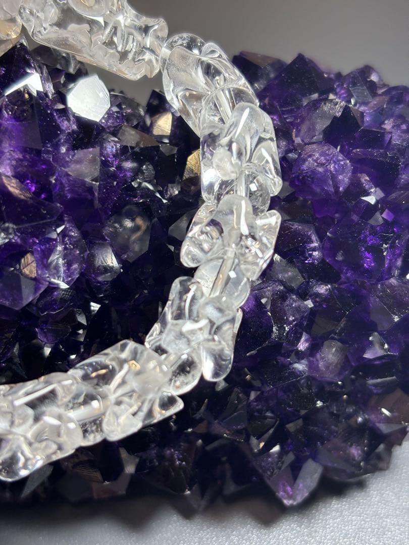 龍のクリア水晶ブレスレット　8.7mm前後　天然石