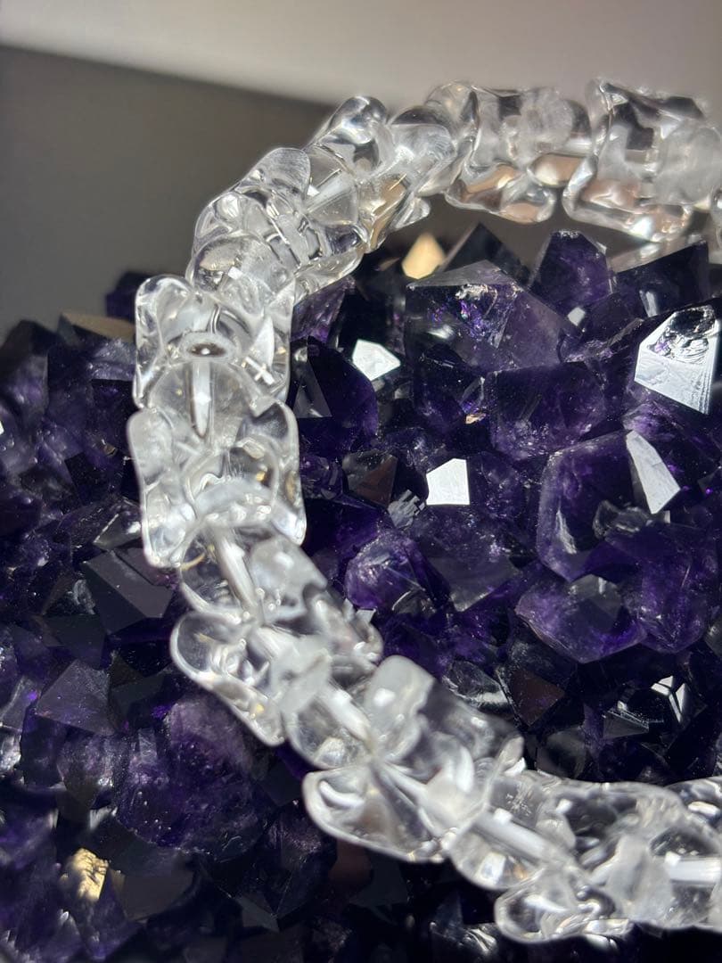 龍のクリア水晶ブレスレット　8.7mm前後　天然石