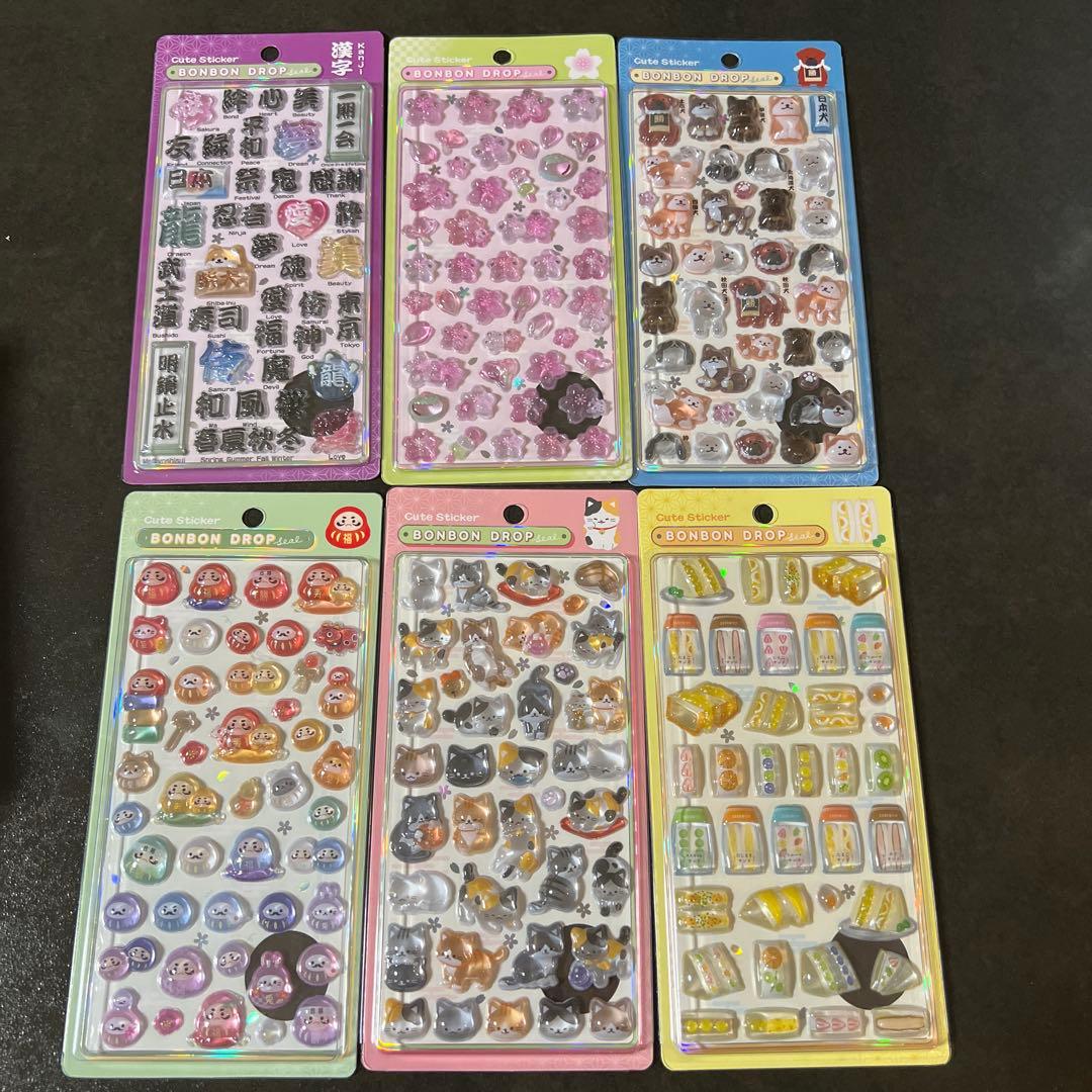 BONBON DROP シール 和柄6枚セット