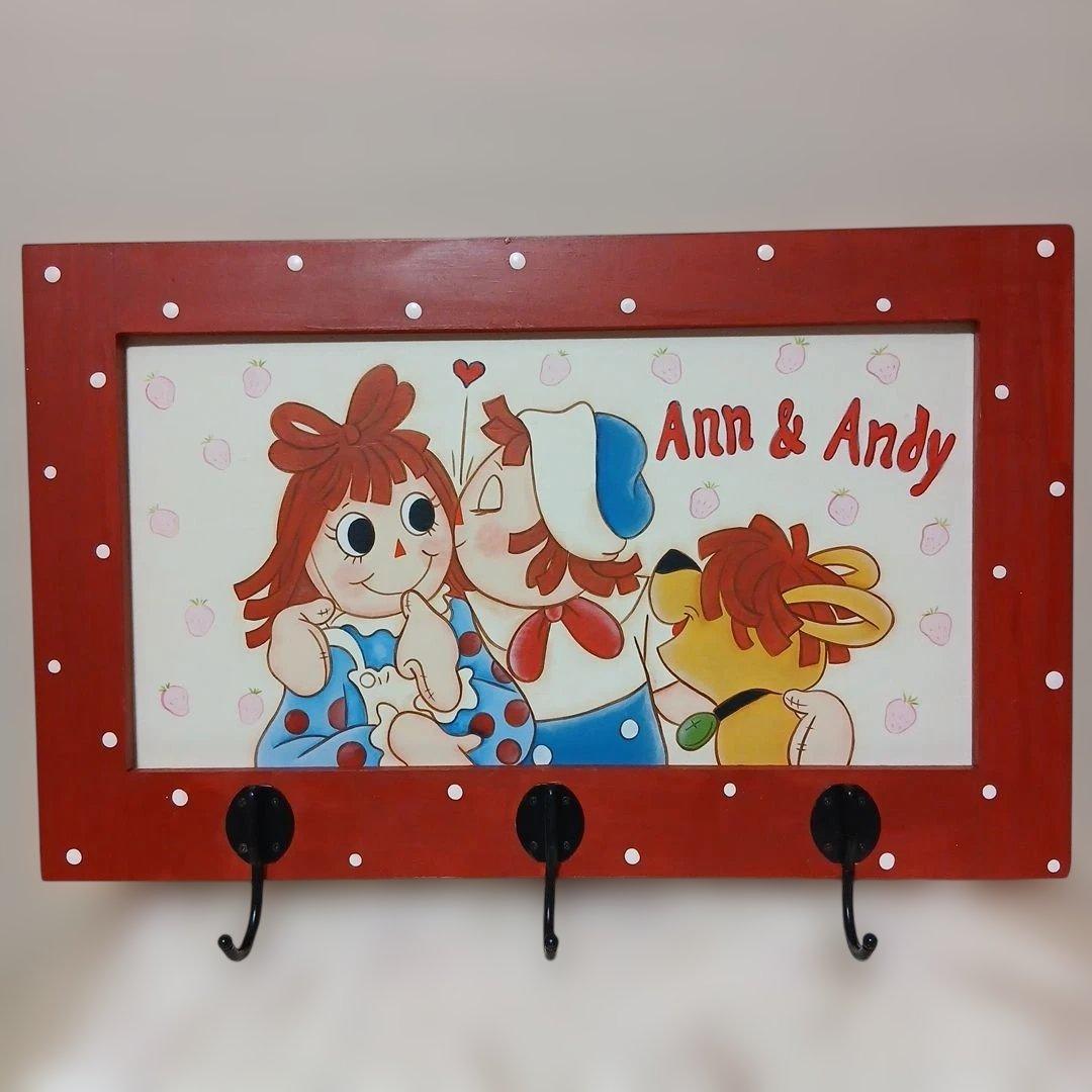 アンとアンディ♡ストロベリーショートケーキ　トールペイント　フック付き壁掛け