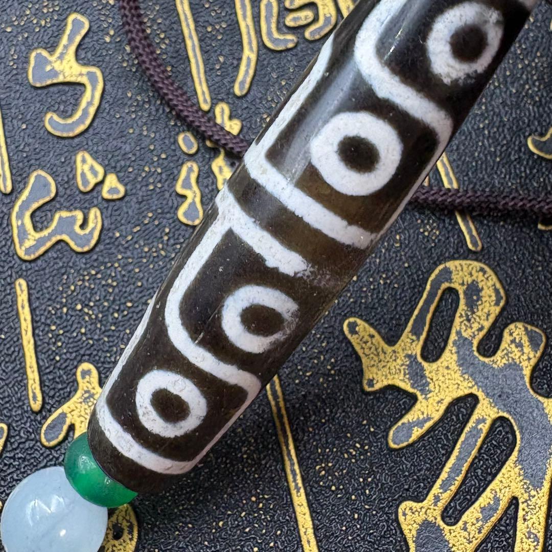 十二眼天珠 黑朱砂九頁岩 ネックレス