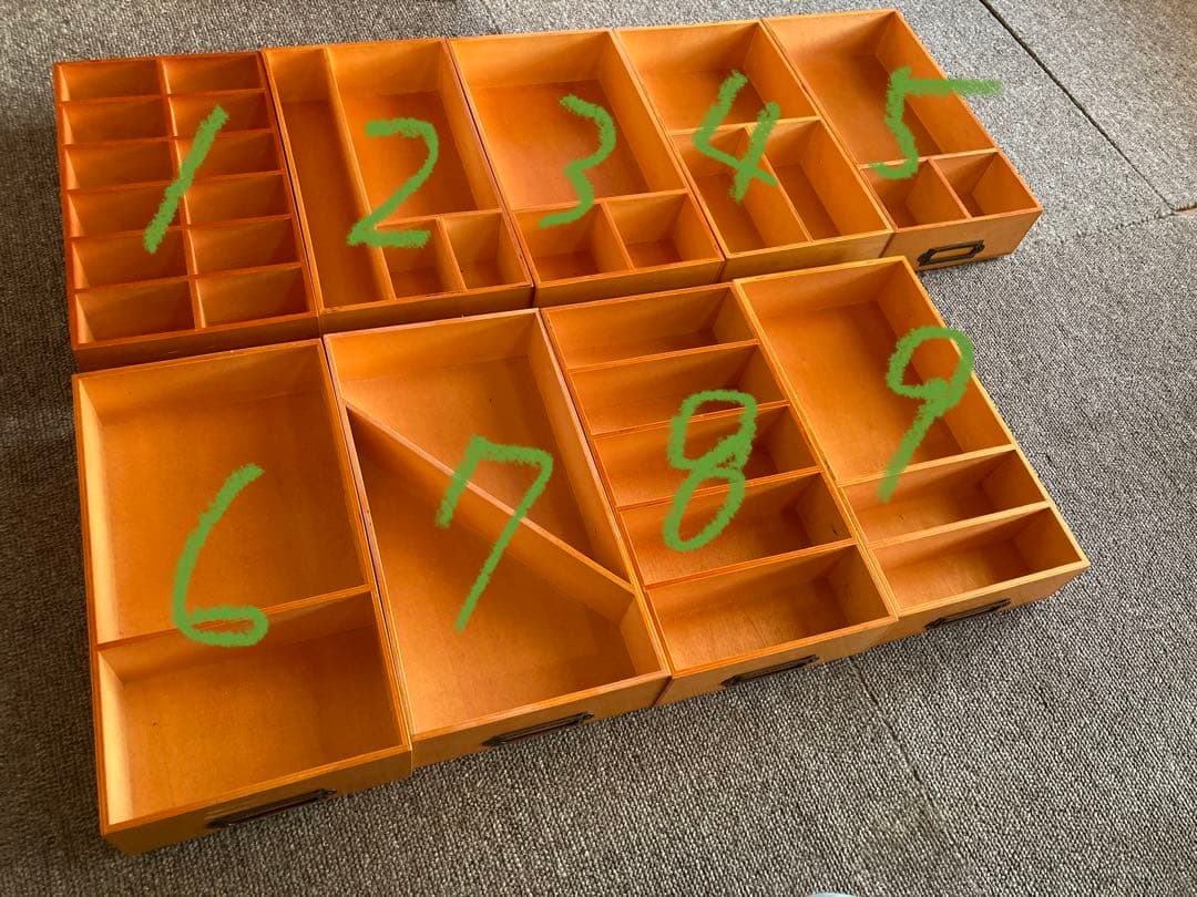 フェリシモ　木製　小分け　スタッキングボックス小　9つ