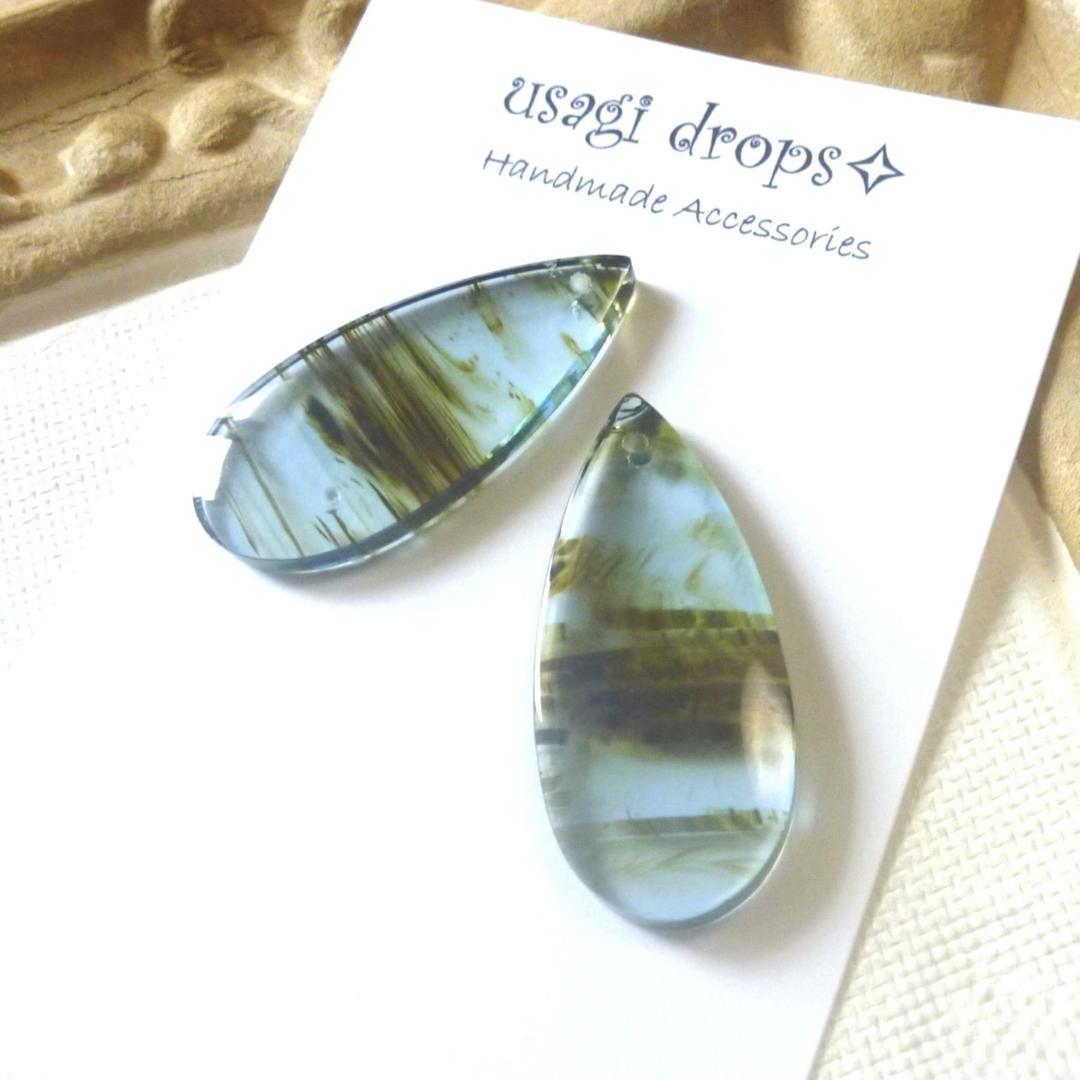 skygray様＊14kgf/天然ガラスブルーオブシディアンのハンドメイドピアス