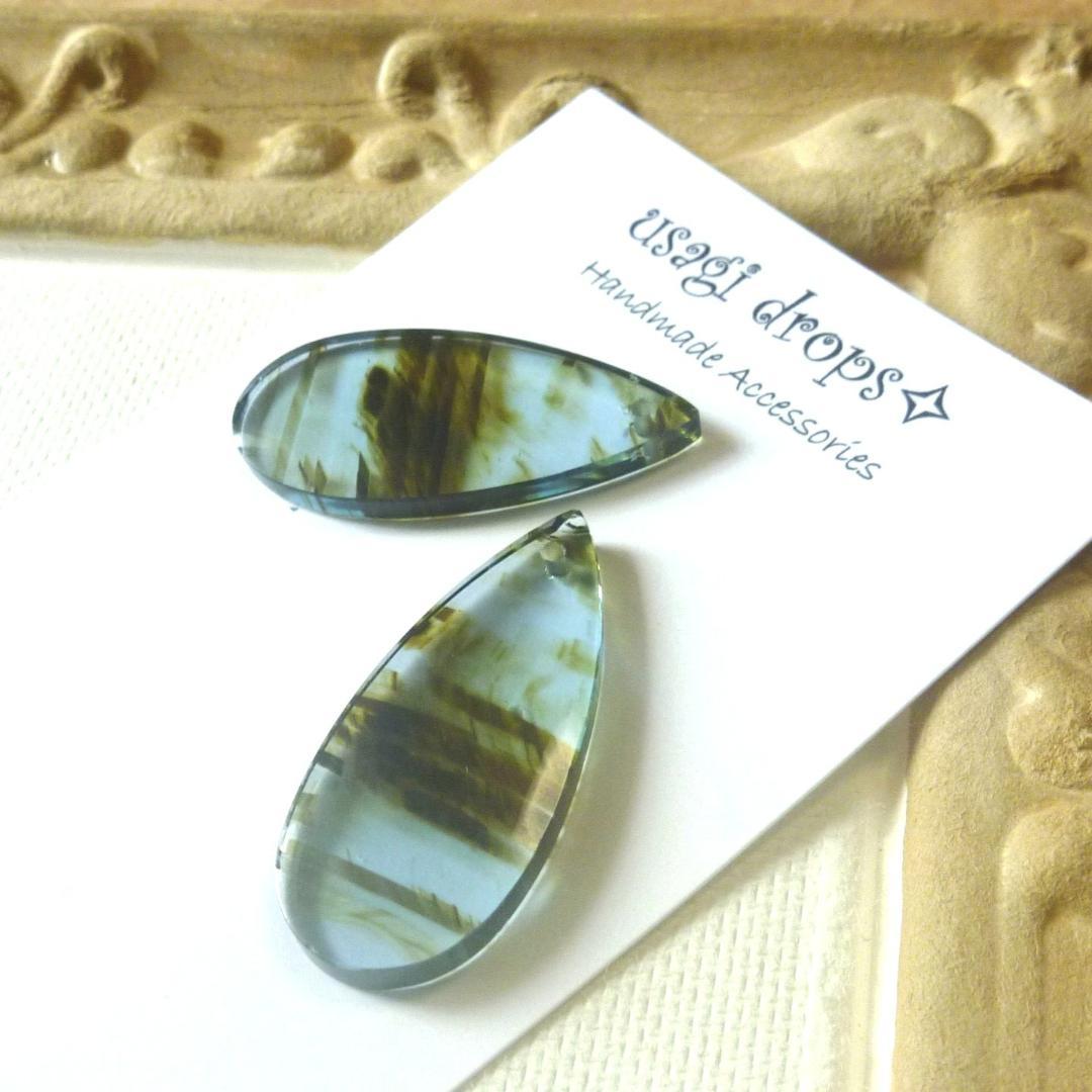 skygray様＊14kgf/天然ガラスブルーオブシディアンのハンドメイドピアス