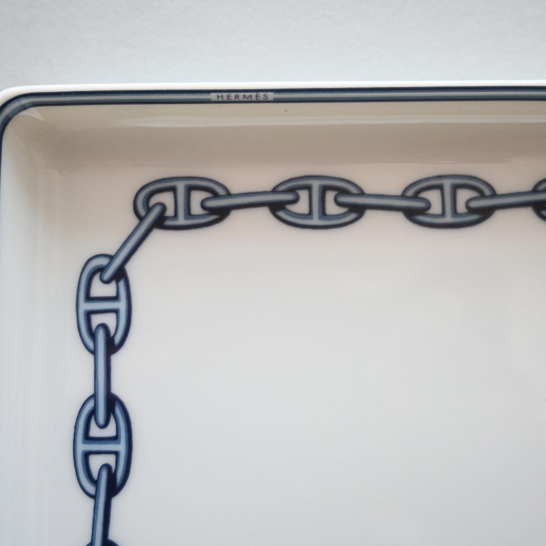 144★ HERMES エルメス シェーヌダンクル スクエアプレート