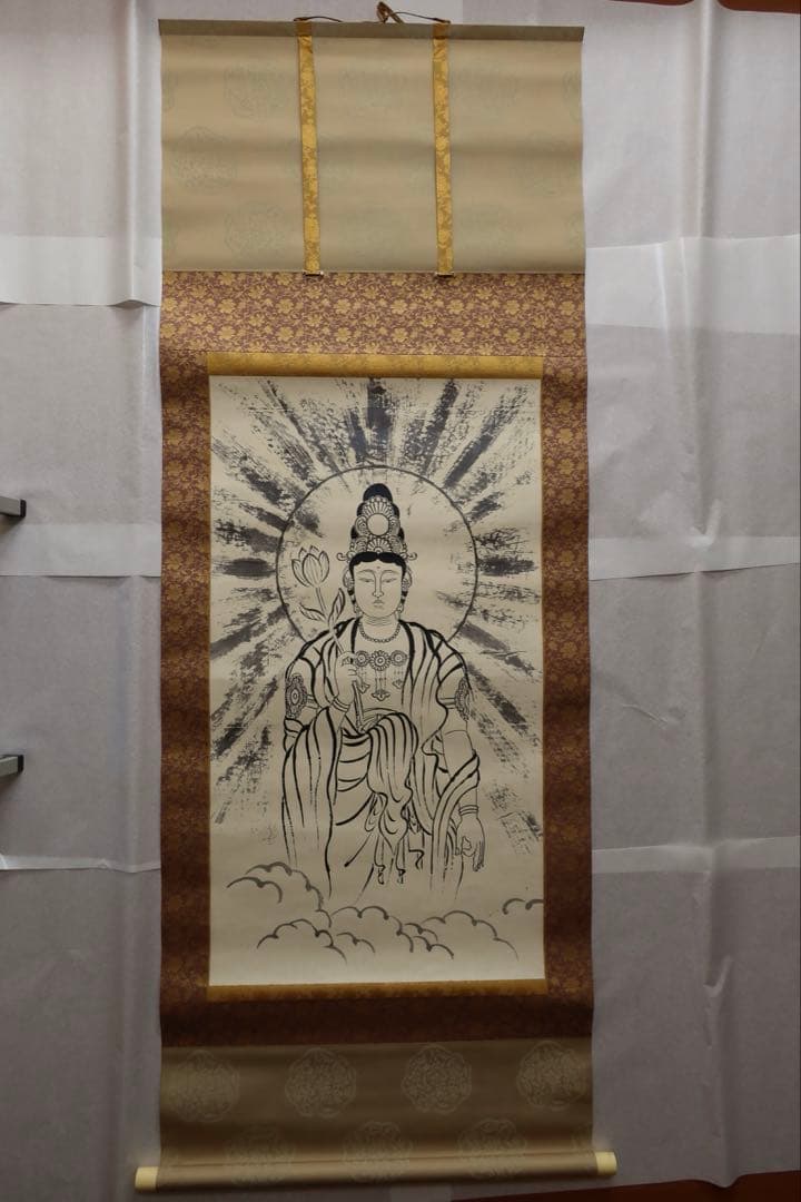 t*u様 岡田茂吉師　日之出観音(縮小版) 掛軸　明主様　世界救世教　東方之光