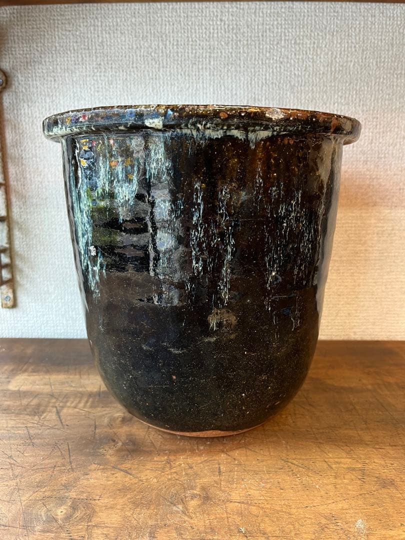 仙台　堤焼き　壺　⑤ 古民具　古雑貨　アンティーク
