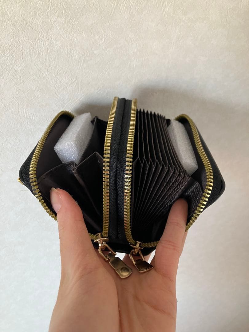 森の女王｜一点物 ハンドメイド ビジュー装飾 三つ折り財布 ダブルジッパー