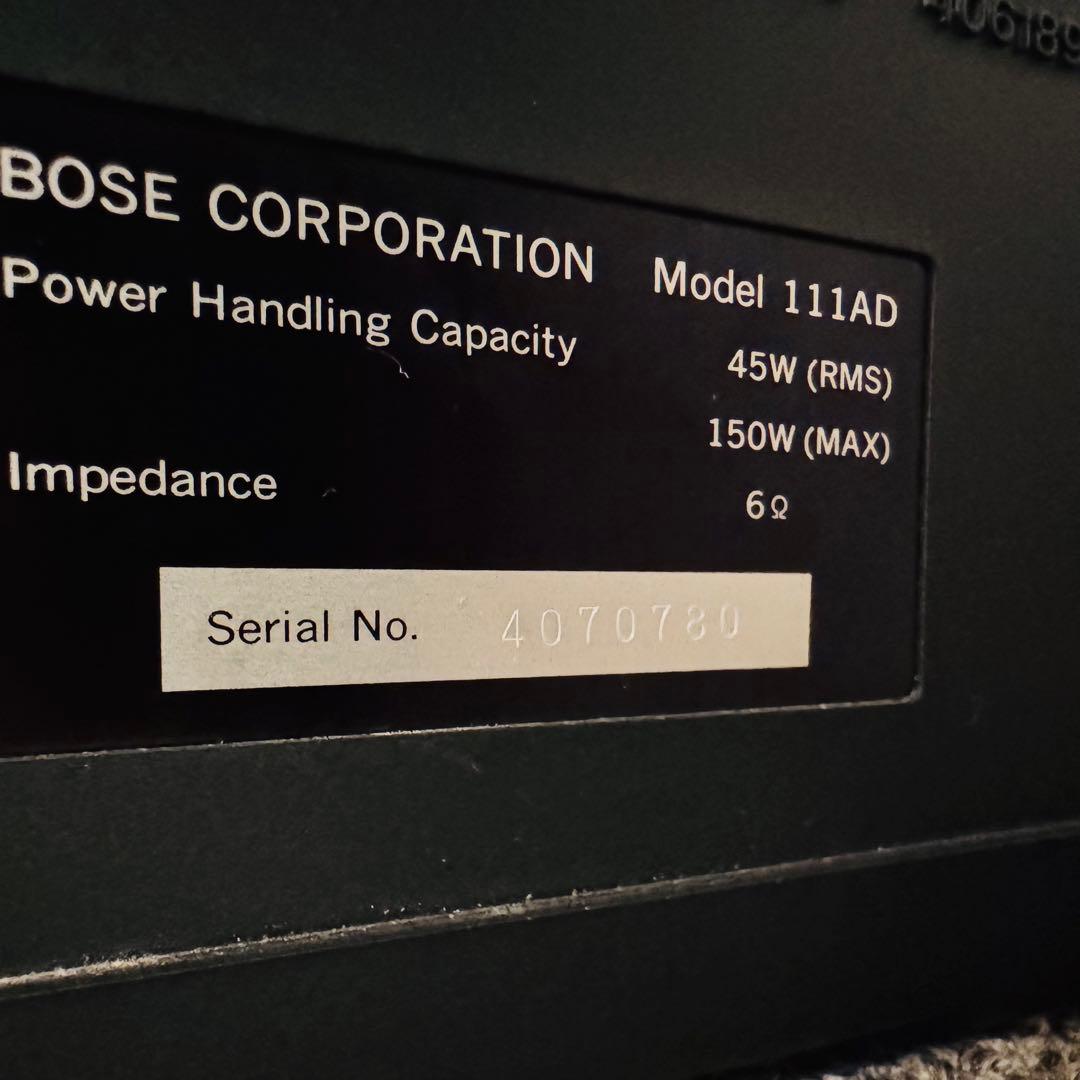 【動作確認済】BOSE 111AD スピーカー ペア シリアル連番