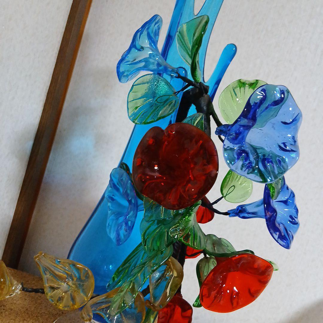 琉球ガラス花瓶 大 花 ヴィンテージ