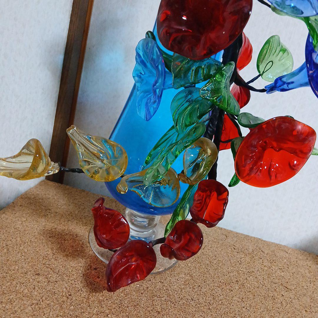 琉球ガラス花瓶 大 花 ヴィンテージ