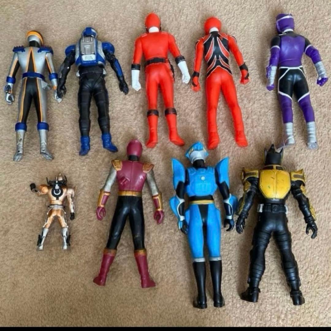 戦隊ヒーロー、仮面ライダー フィギュア ソフビ 8体セット 1体おまけ