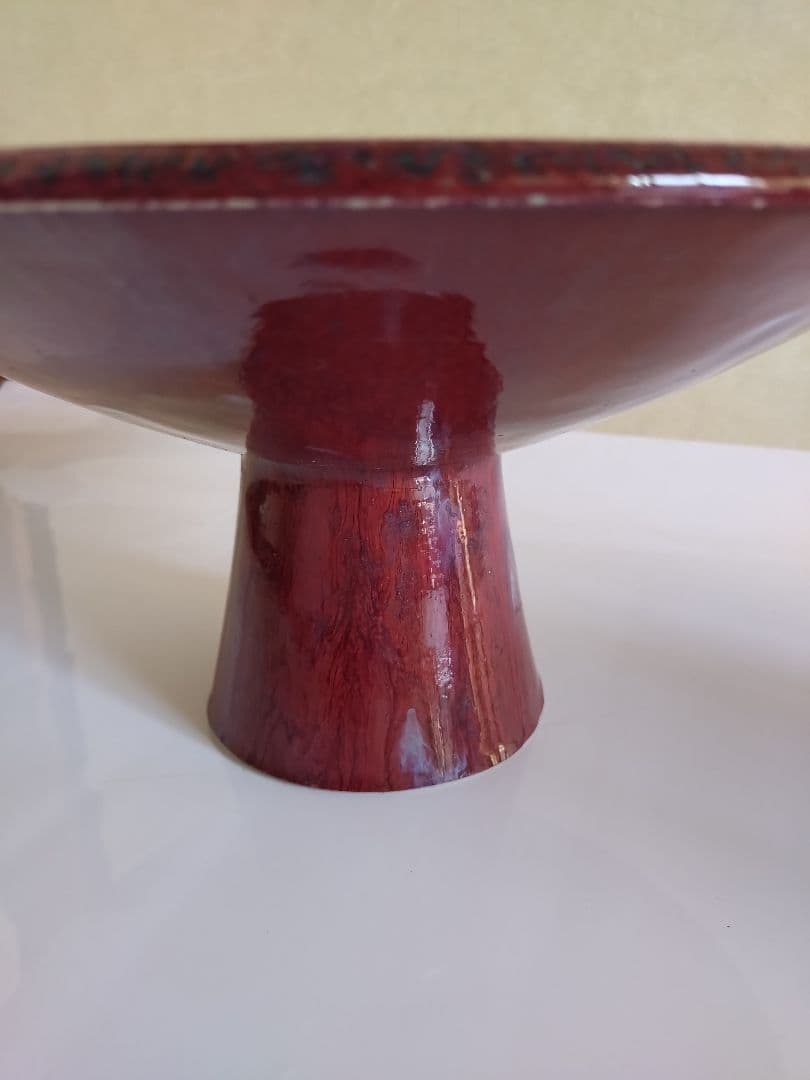 1 小林正明 作　辰砂ぐすり　陶器　花器　池坊　華道具　フラワーベース　花瓶