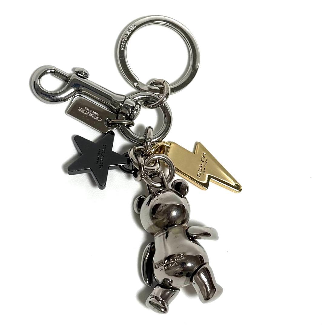 ❤️Coach 星　稲妻　熊のチャーム付きキーホルダー　バッグチャーム