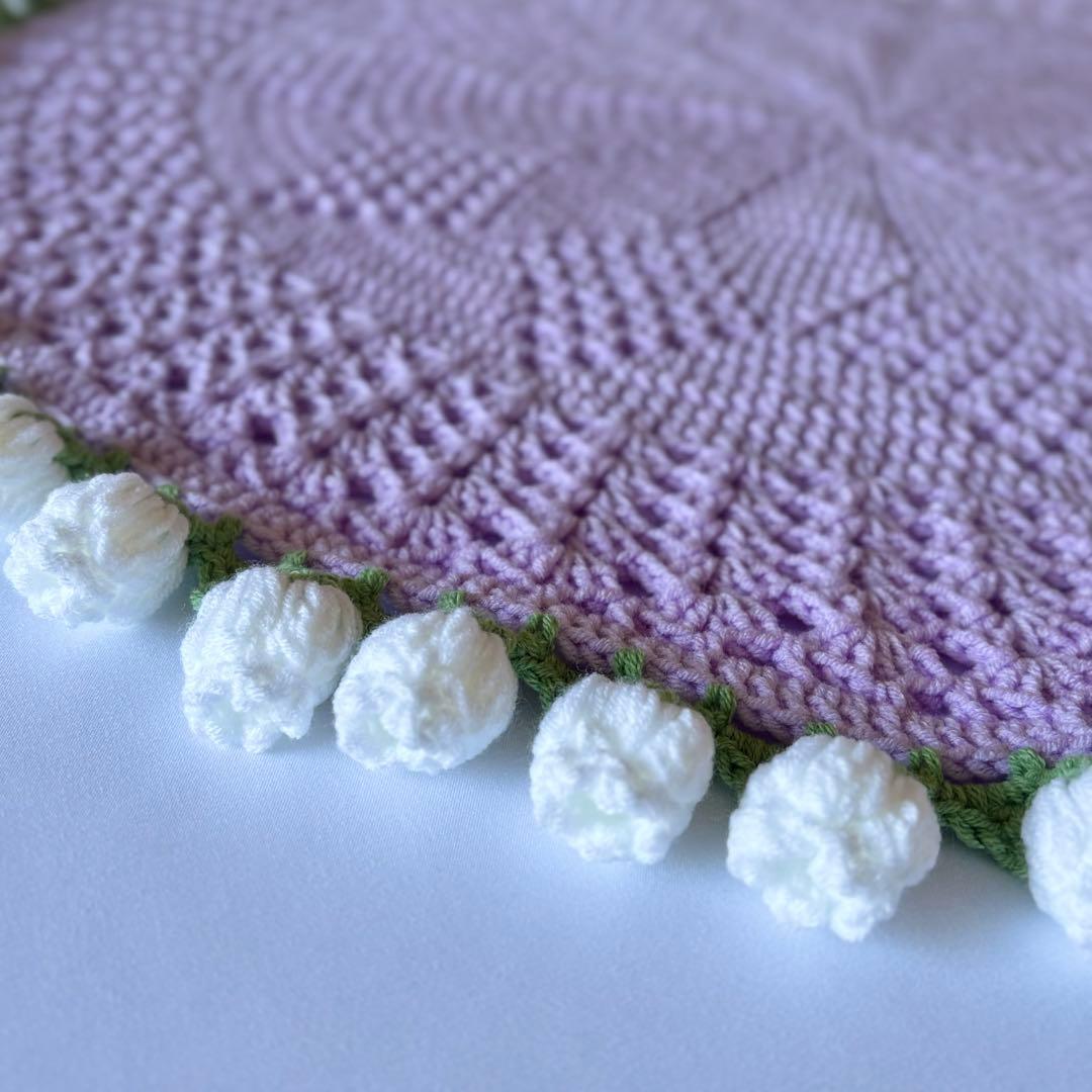 花束ブランケット◇紫×白のチューリップ