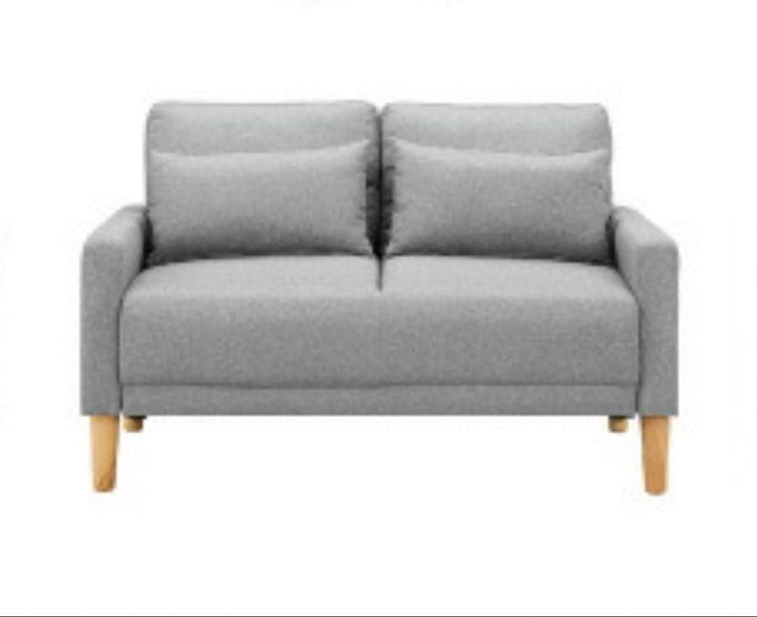ソファ　ソファベッド　ローソファ　リビングソファ　2人掛け　ライトグレー