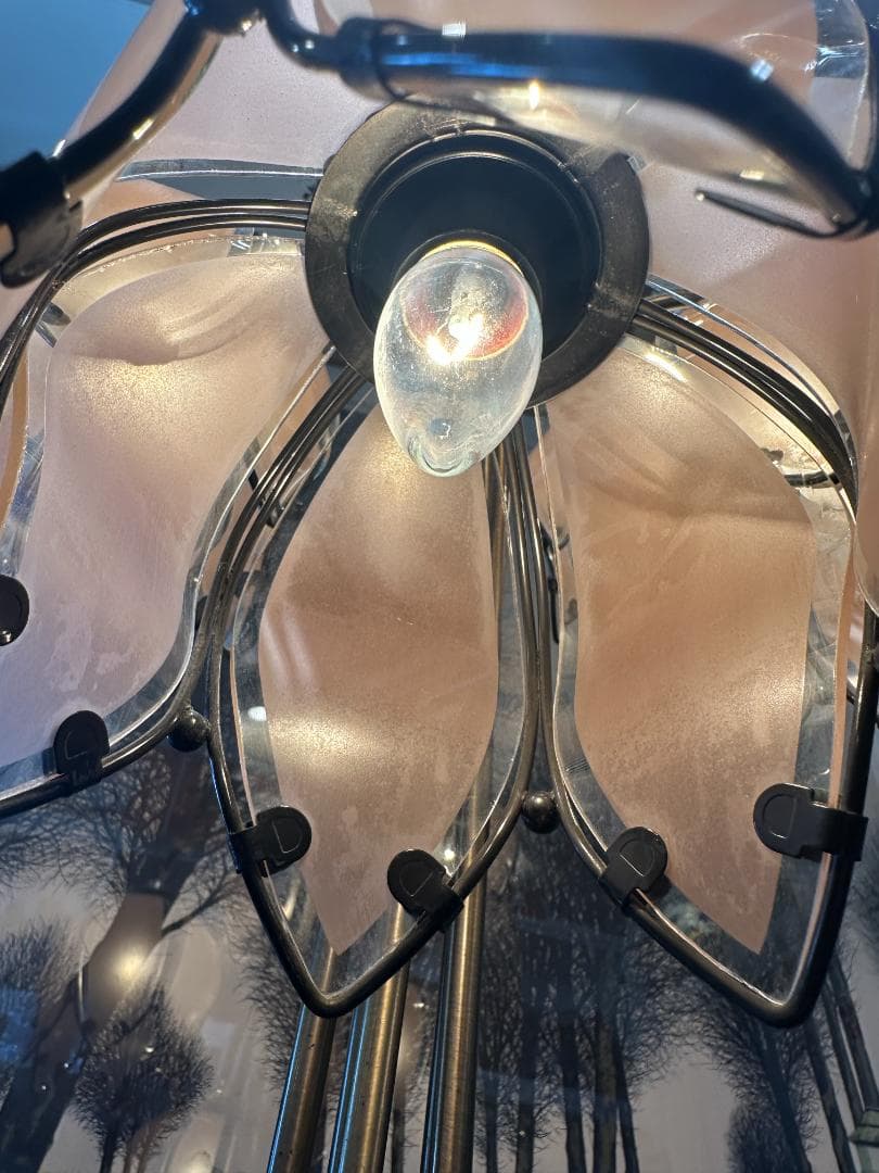 アンティーク調 5灯 フロアランプ ガラスシェード ビンテージ 全長170㎝