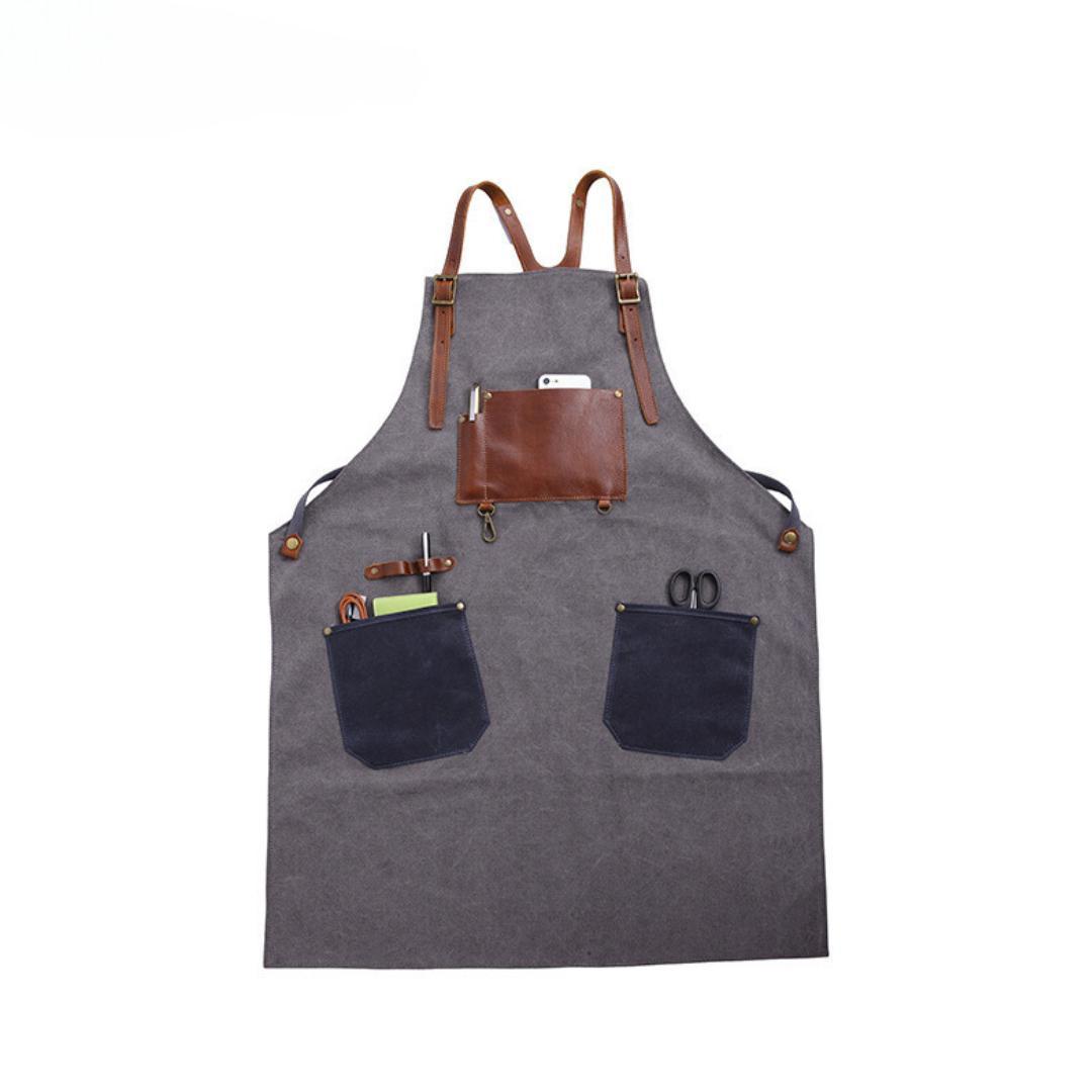 ワークエプロン 男女兼用 キャンプ DIY 本革 レザー コットン おしゃれ