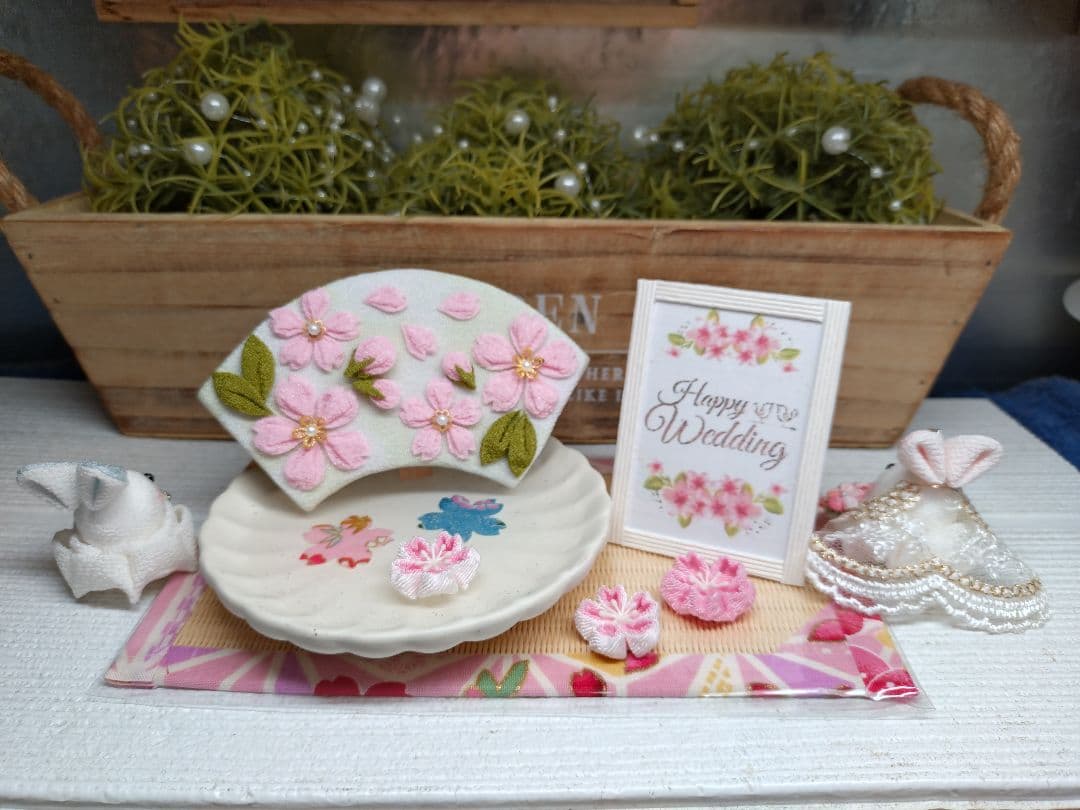 ♥♡桜ウェディング飾り♥色々季節飾り*♡♥固まるハーバリウムペン立て*2個*♡♥