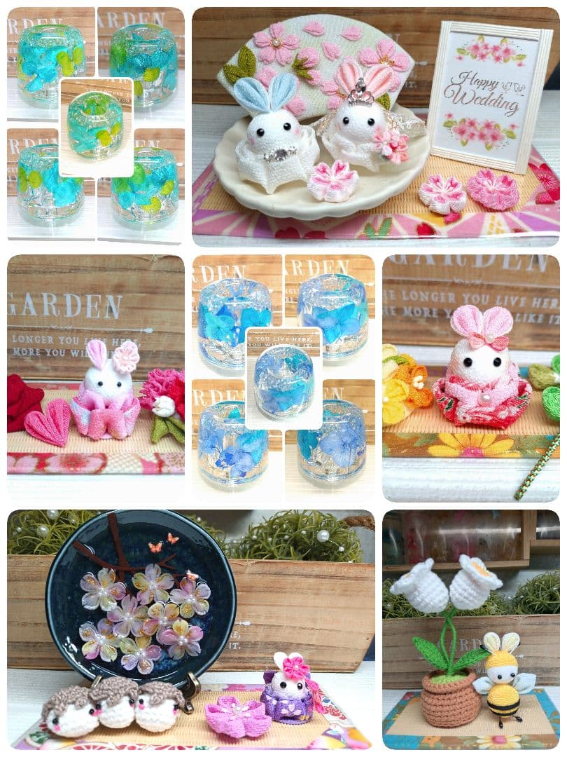 ♥♡桜ウェディング飾り♥色々季節飾り*♡♥固まるハーバリウムペン立て*2個*♡♥