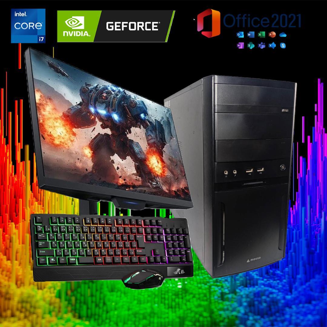【激安ゲーミングPCフルセット】i7 7700K GTX MS Office搭載