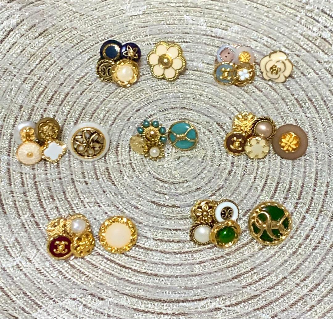ハンドメイドピアス＊ボタンアクセサリー⑤
