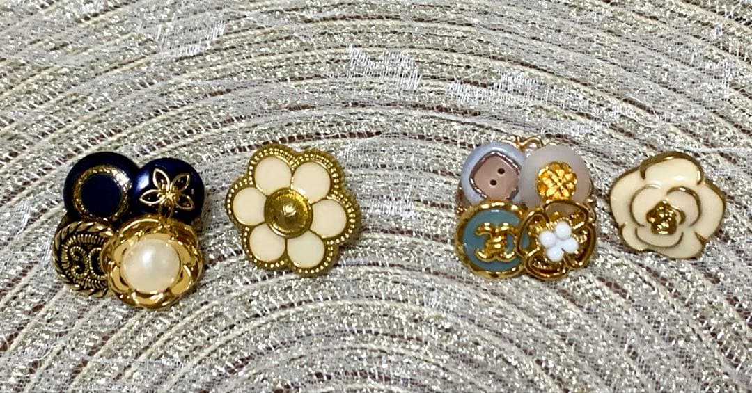 ハンドメイドピアス＊ボタンアクセサリー⑤
