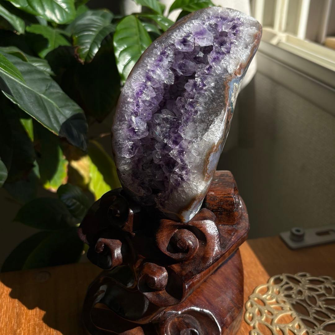 天然石 ブラジル産 アメジストドーム 置物672g