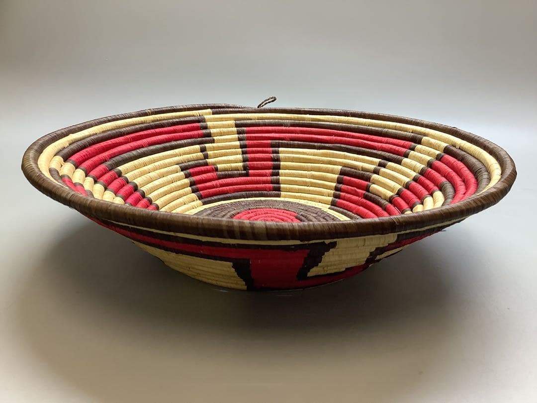 N95 アフリカ ラフィアバスケット ウガンダ ルウェンゾリ 手織り