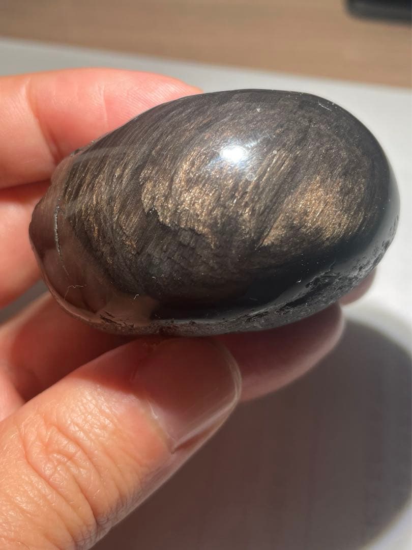 研磨品　十勝石玲瓏　ゴールデンマホガニーオブシディアン