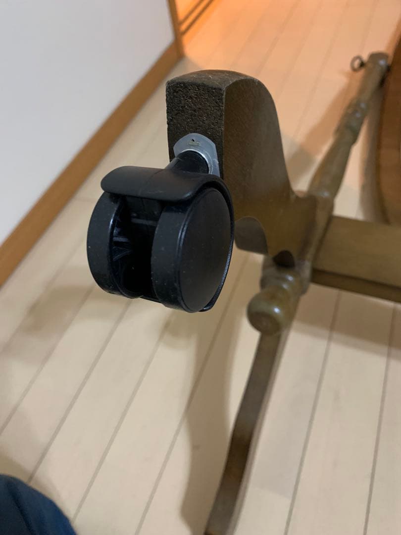 スタンドミラー　オーバル型　レトロ　ヴィンテージ　全身鏡　木製　姿見