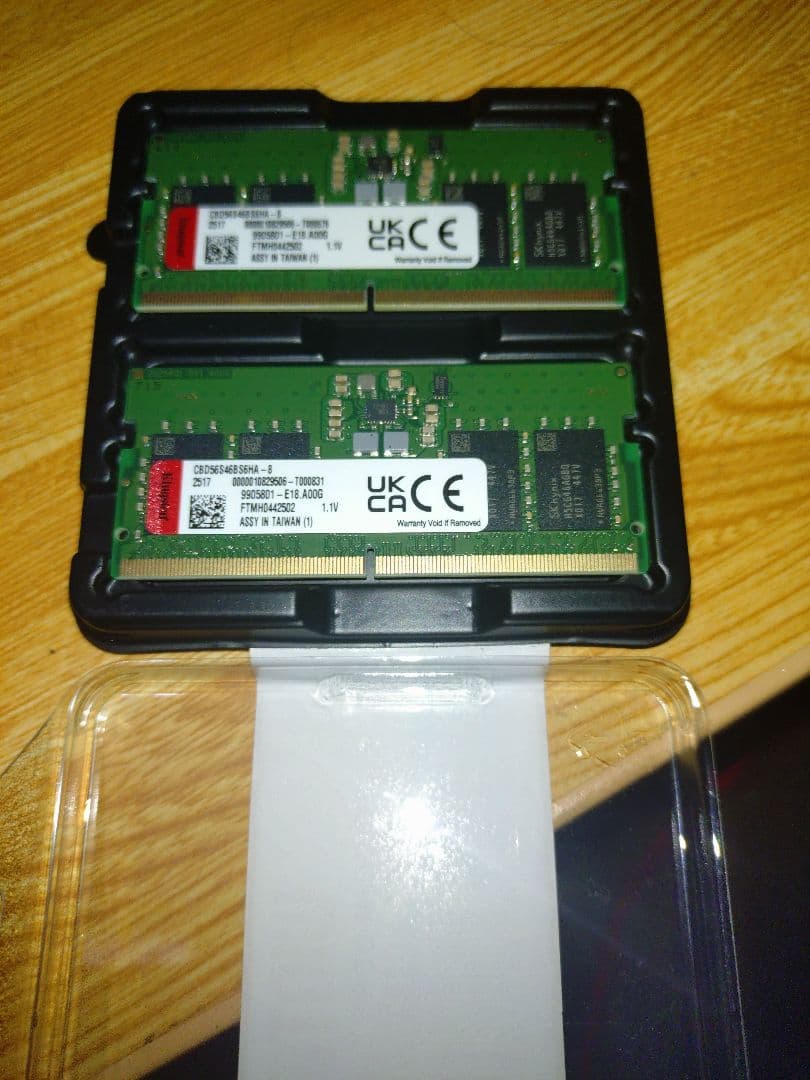 Kingston製 DDR5-5600 8GB×2 ノートpc用メモリ