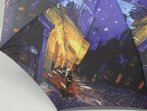木製ジャンプ傘（ゴッホ「夜のカフェテラス」）