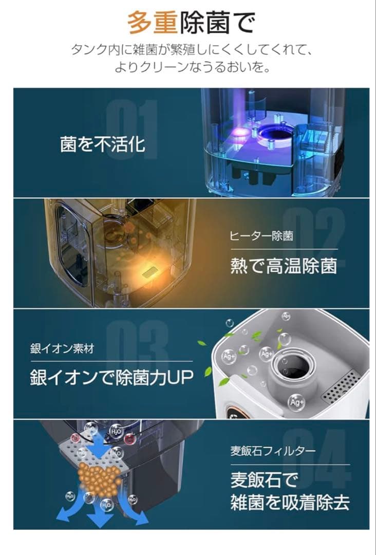 2025 新品 加湿器 大容量 ハイブリッド式 9L AI湿度調整 タワー型