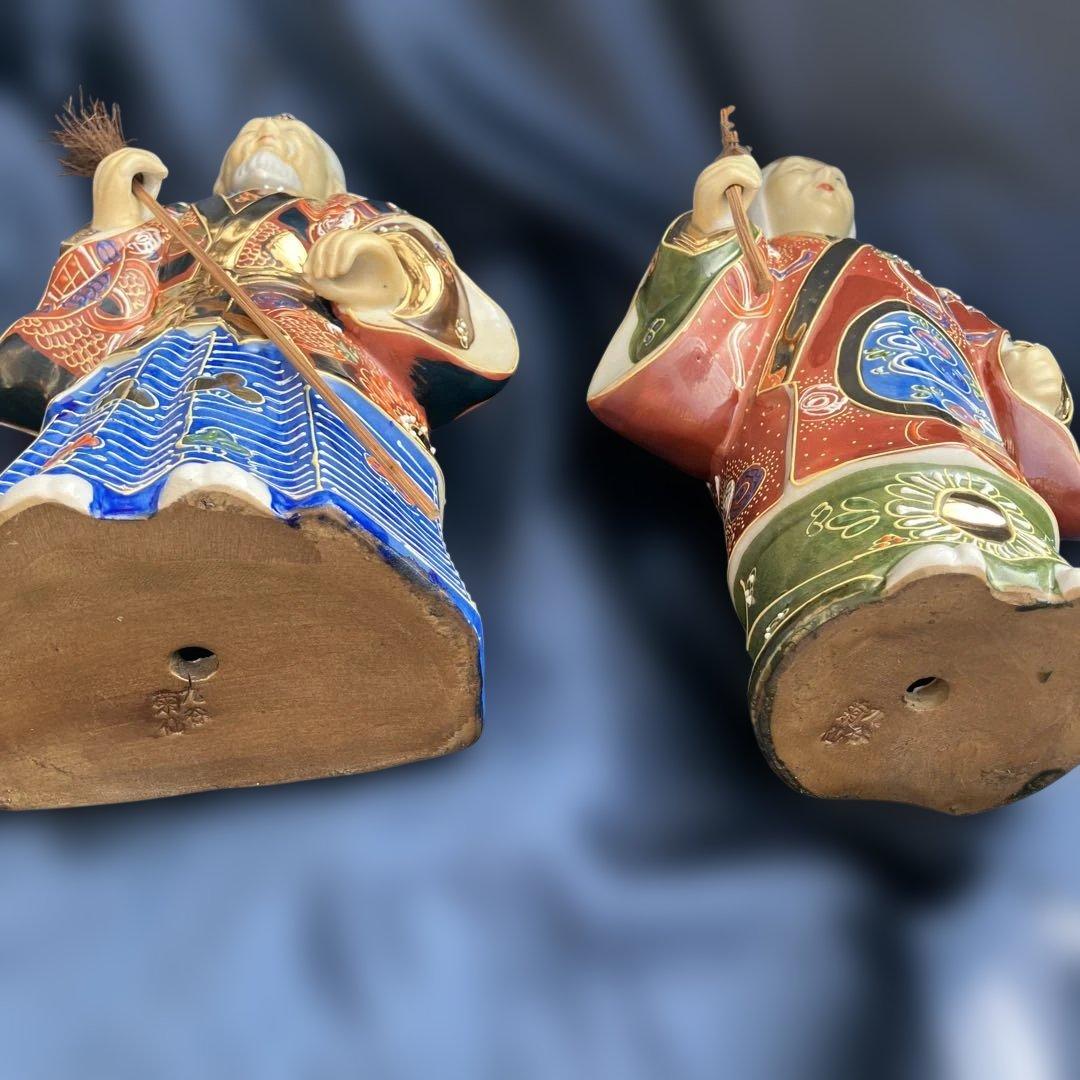 (512)伝統的な日本の陶器置物 男女像